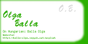 olga balla business card